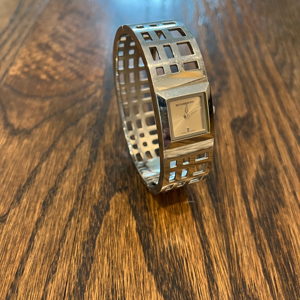 Burberry Silver Heritage Watch Bangle- Vintage